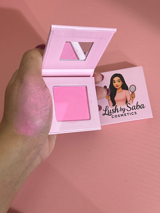 Soft powder blush in Pink Whisper shade for a subtle pink glow